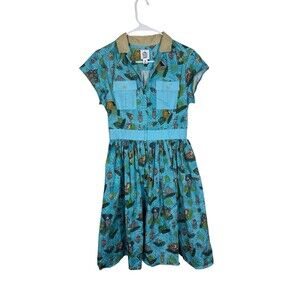 Disney The Dress Shop Parks Jungle Cruise Dress Medium Short Sleeve Colorful